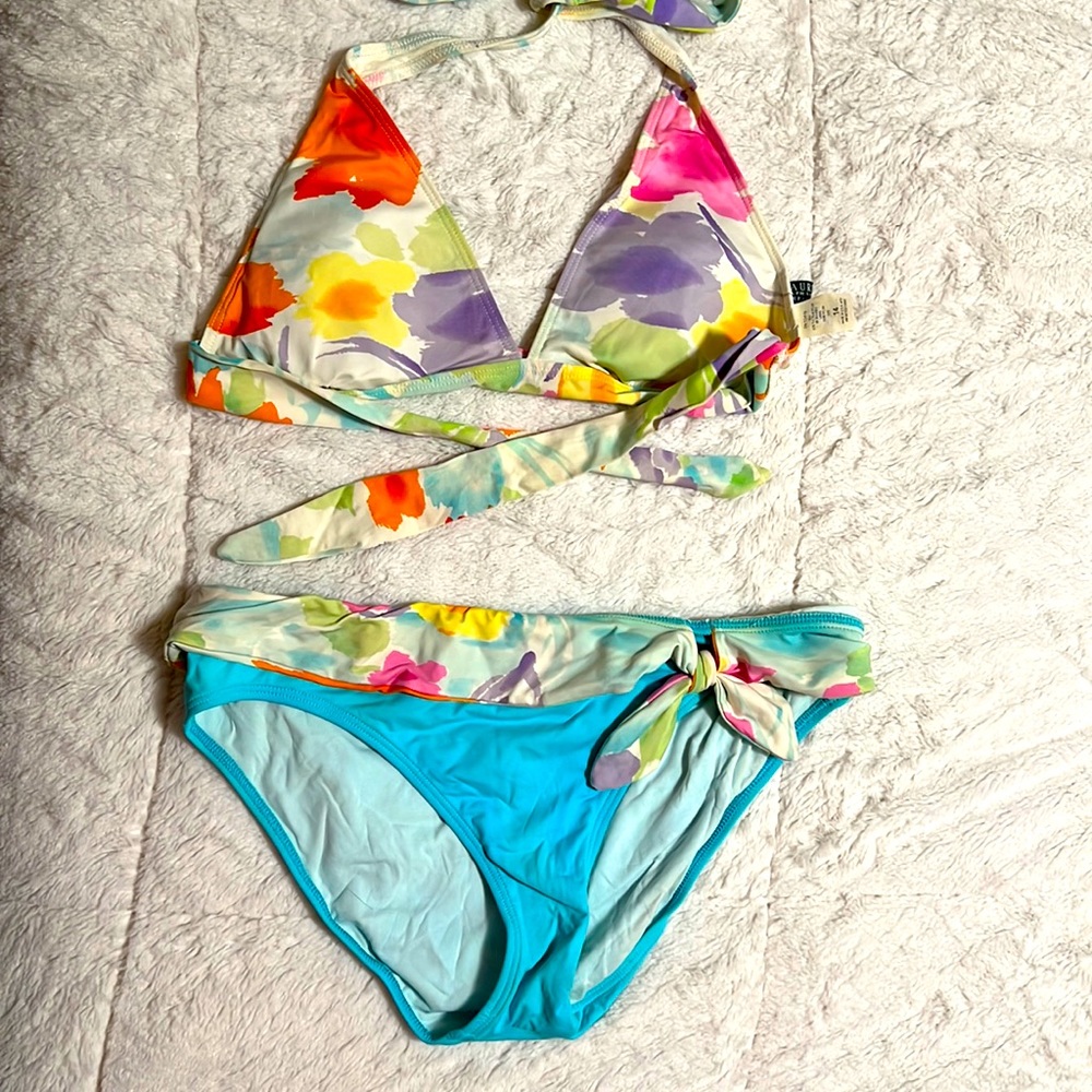 Lauren Ralph Lauren bikini, top size 14 halter, bottom size 10